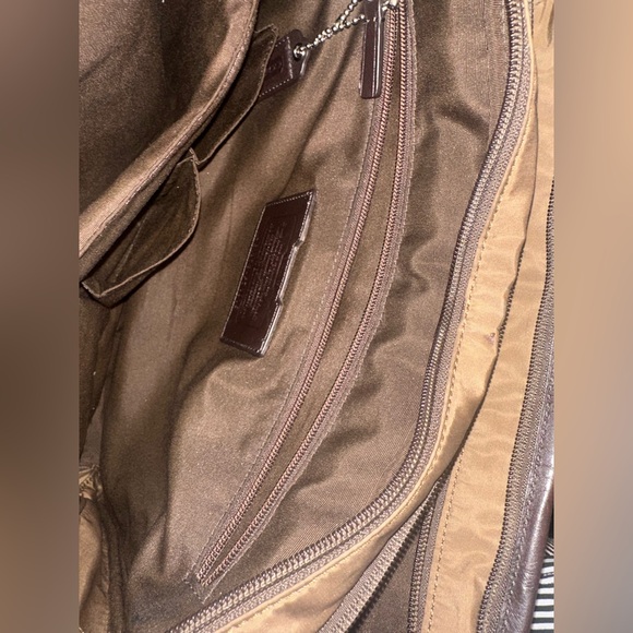 Coach Dark Brown Expandable Leather Briefcase - Picture 10 of 16